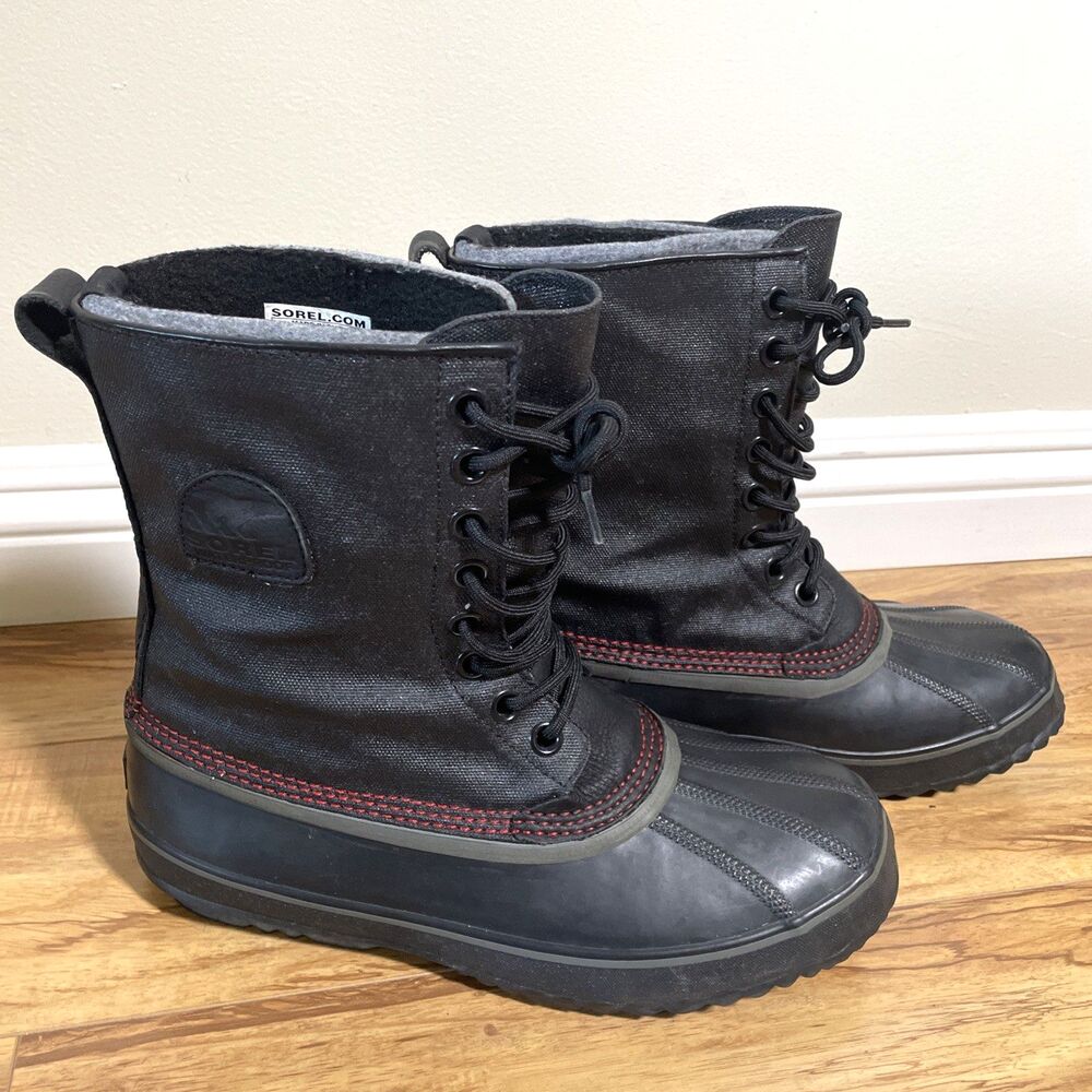 Sorel Men’s Boots Pac Winter 1964 Premium Black Red NM1560-012 Size 10 Outdoor